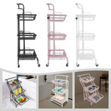 3-Tier Adjustable Rolling Storage Cart with Lockable Wheels – Multi-Room Organizer