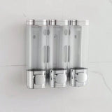 3-in-1 Chamber Wall-Mounted Shower Dispenser & Organizer – Pump for Shampoo, Soap & Conditioner