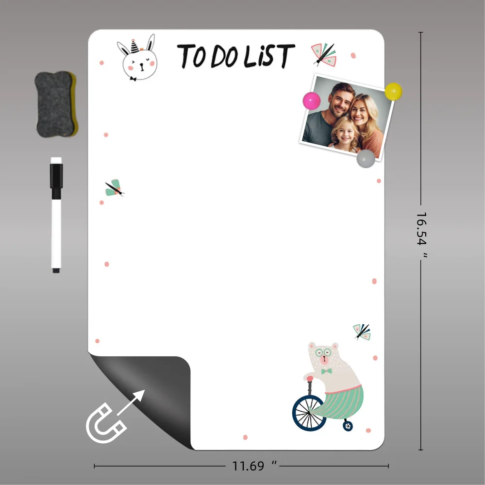 Yokumio Magnetic Refrigerator Calendar – A3 Dry Erase Planner with Marker & Eraser for Home, Office & Classroom