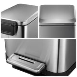 13 Gallon Stainless Steel Step Trash Can – Soft-Close Lid, Fingerprint-Proof Finish, Kitchen & Living Room