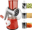 3‑in‑1 Rotary Cheese Grater & Vegetable Slicer – Manual Drum Shredder with Three Blades for Cheese, Veggies & Nuts