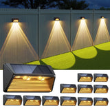 Solar Fence & Step Lights (4/8/12 Pack) – Cool & Warm White LED | Waterproof Outdoor Wall, Stair & Yard Lighting
