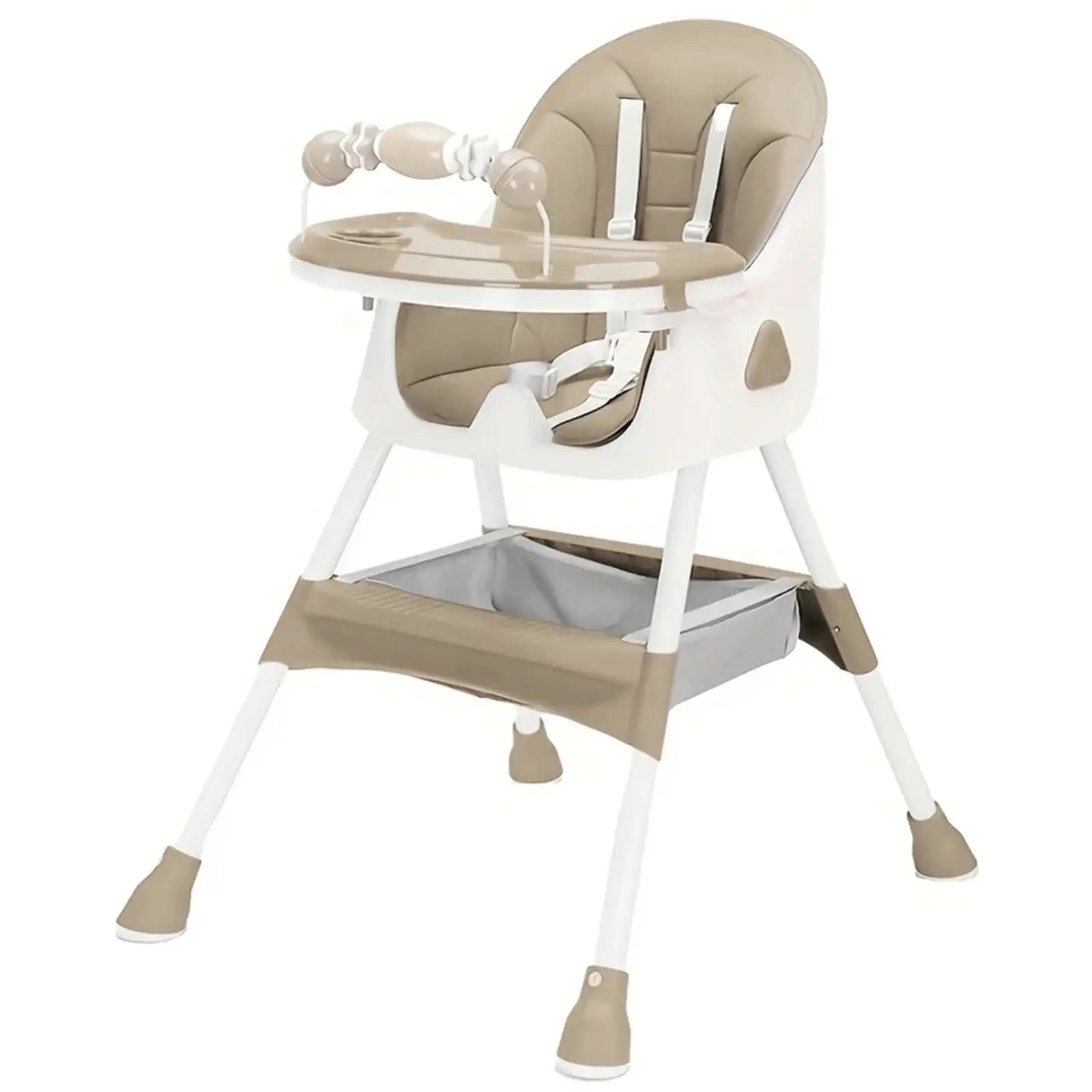 Foldable Baby High Chair 6 Months+ with Large Anti-Slip Pad & Toy Rack – Easy to Clean