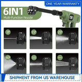 Cordless Pressure Washer 1500 PSI – Portable Handheld Power Cleaner with 6-in-1 Nozzle & 2 × 3.0Ah Batteries