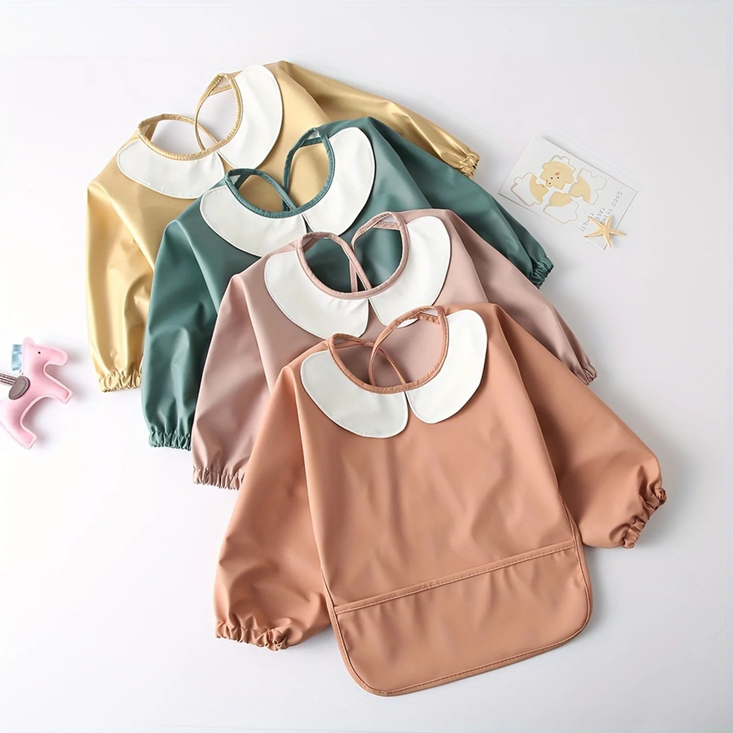 Cute Long-Sleeved Waterproof Feeding Bib – Baby & Toddler Mealtime Apron, Easy-Clean Holiday Gift