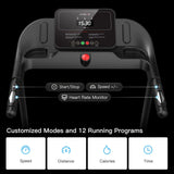 2.5HP Folding Treadmill with Pulse Sensors — Quiet Brushless Motor, 7.5 MPH Max Speed, 265 lbs Capacity