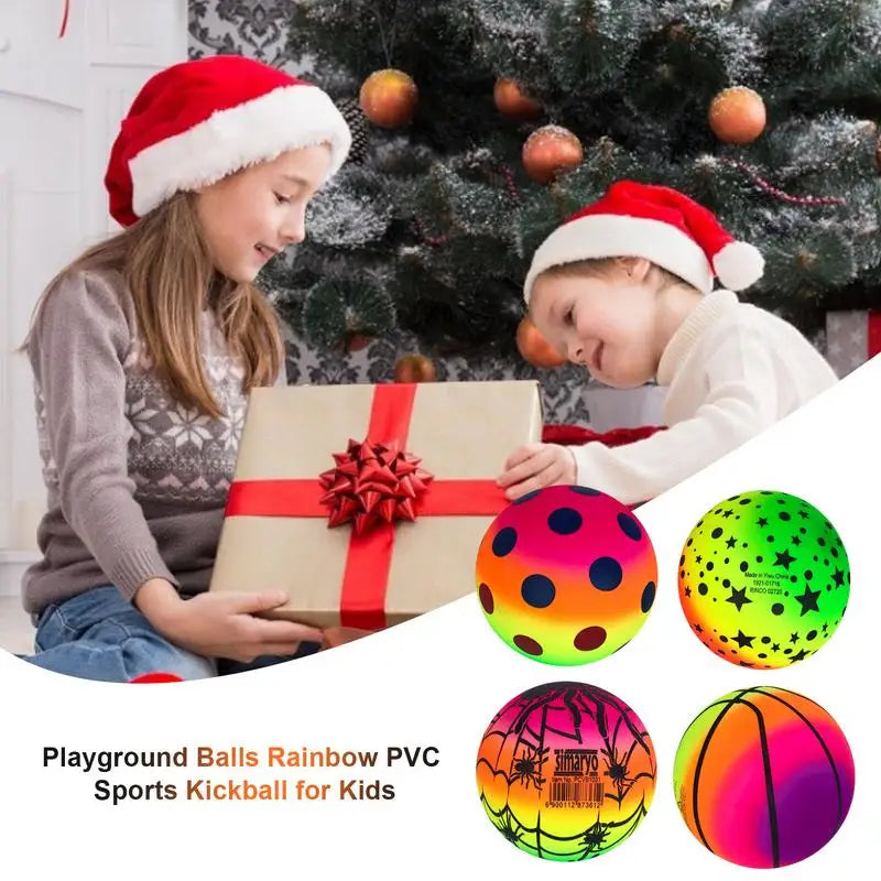 6″ Colorful Inflatable Playground Ball – PVC Sports Kickball & Handball