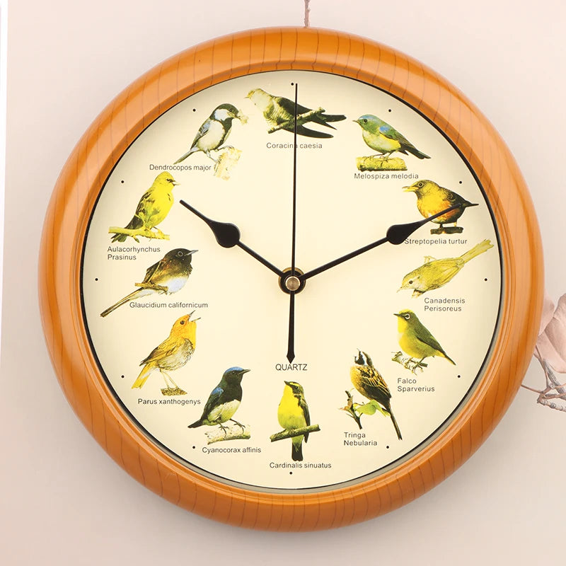 Singing Bird Wall Clock – Creative Quiet Round Hanging Clock for Living Room, Office & Home Décor