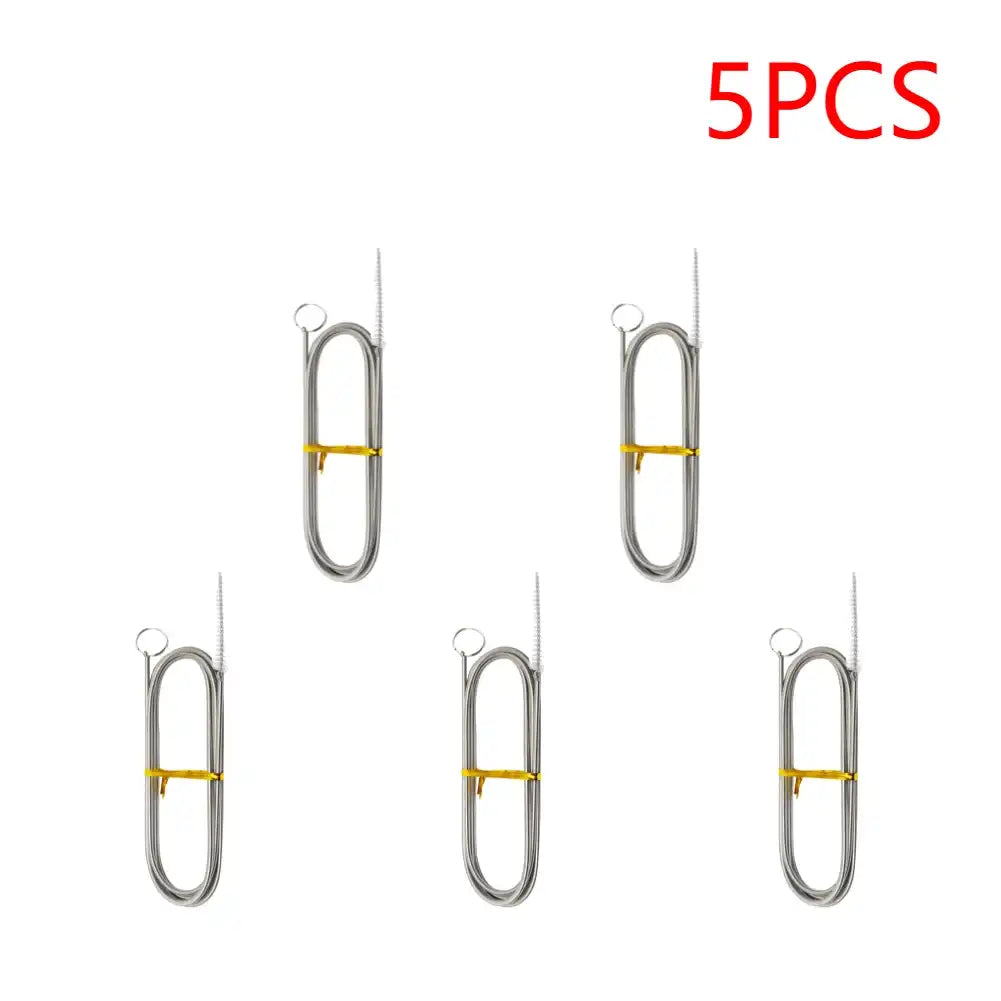 Flexible Stainless-Steel Pipe & Tube Cleaner Brush Set – Reusable Nylon Bristles for Drains, Refrigerator Lines & More 🧼