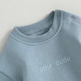 Toddler Boys Sweatshirt Bodysuit – Long-Sleeve Round-Neck with Letter Embroidery (0-18 M)