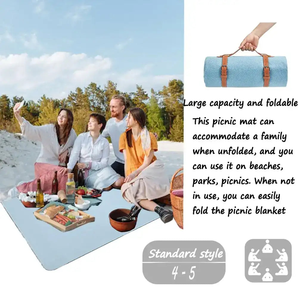 Extra Large Waterproof Picnic & Outdoor Blanket – Portable 3-Layer Camping & Beach Mat