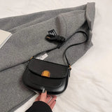 Small PU Leather Shoulder Bag for Women – Adjustable Strap Crossbody Purse with Buckle Closure 👜✨