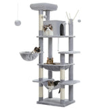 Large Cat Tree Tower for Indoor Cats – Multi-Level Plush Cat Condo with Scratching Posts, Boards, Perches & Caves