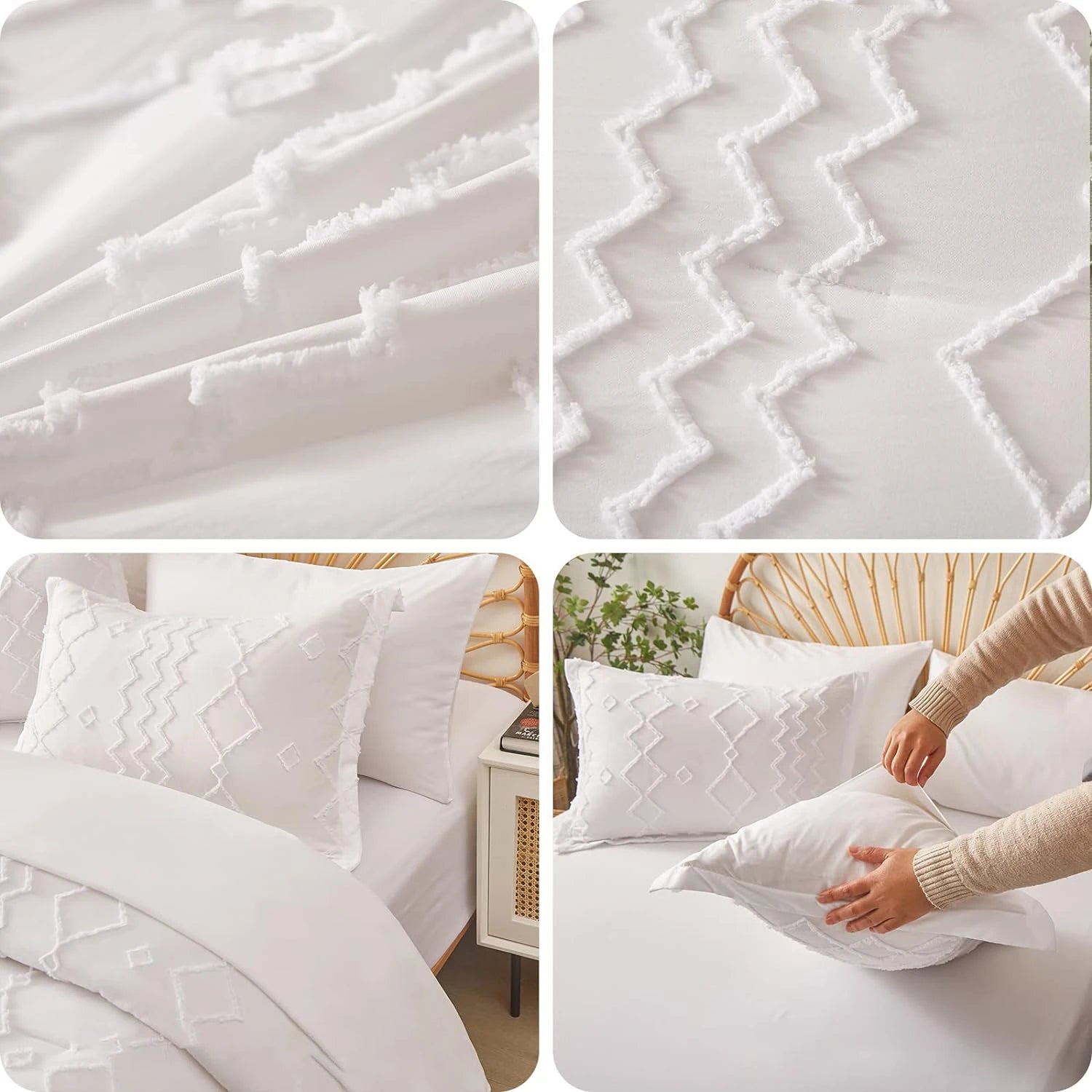 7-Piece Bohemian Tufted Comforter Set – Soft All-Season Bedding Ensemble