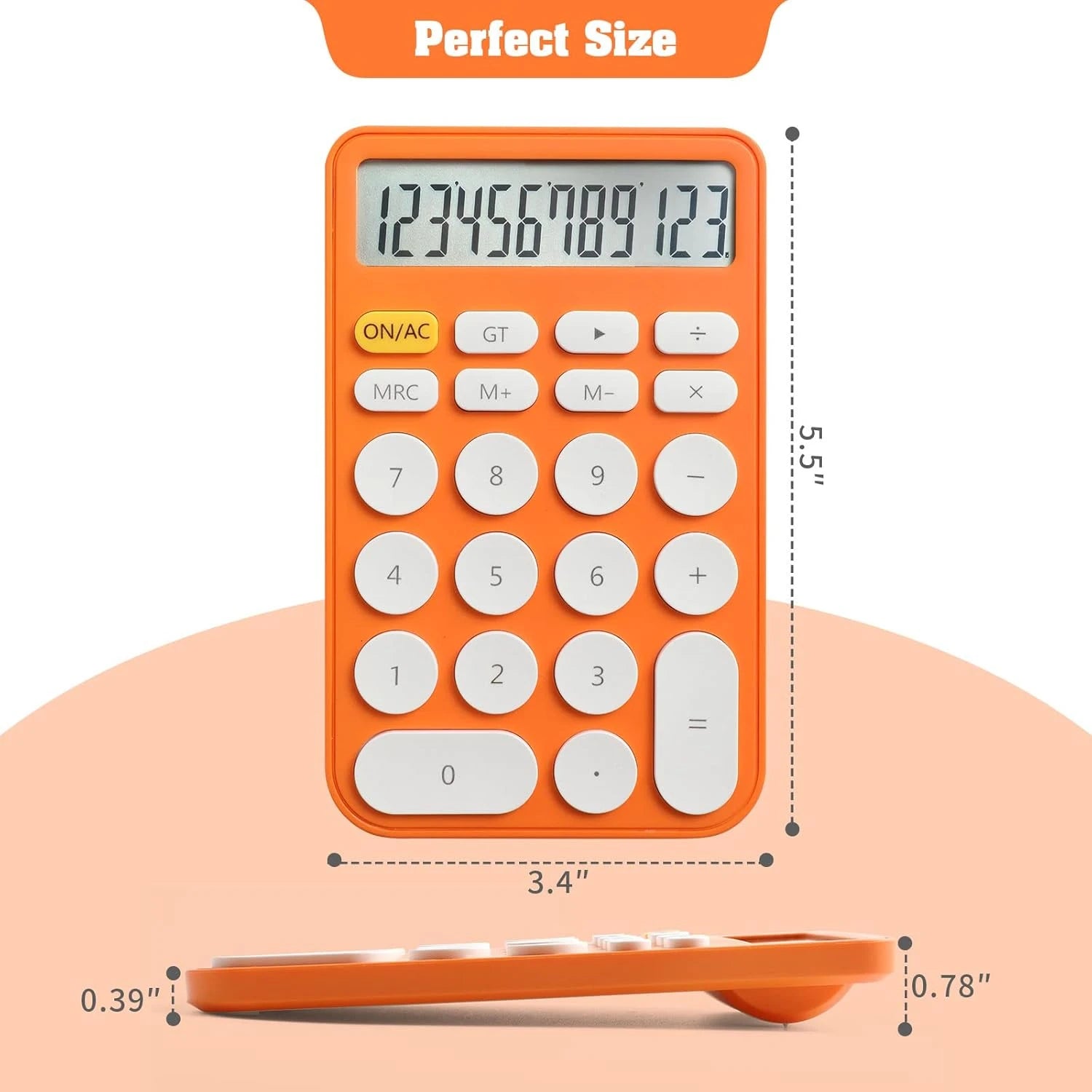 Standard 12-Digit Desktop Calculator – Large LCD, Big Buttons, Dual Power