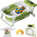 Foldable Baby Bathtub with Thermometer & Floating Cushion – Newborn to Toddler (0-36 Months)