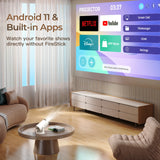 Smart Projector with WiFi & Bluetooth – 720P HD, 4K Support, Auto Keystone, 180° Rotation & Remote 🎥📡