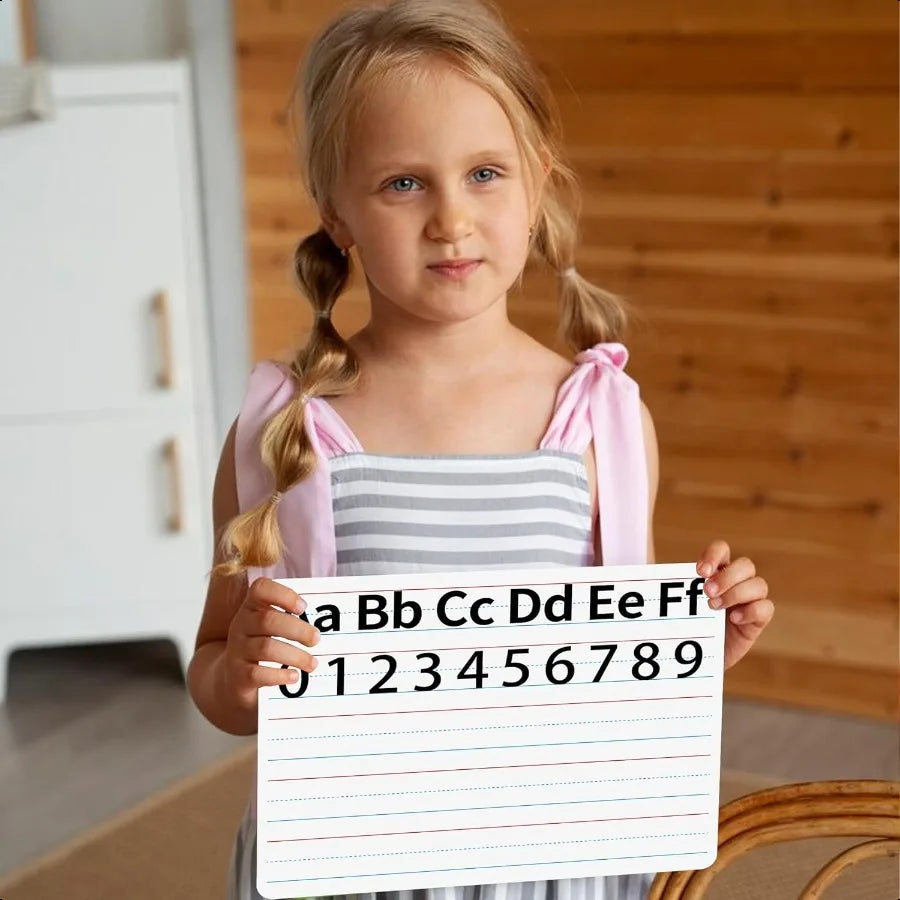 2-Pack Small Whiteboard Set – Double-Sided Ruled Dry Erase Boards for Students 🧠🖊️
