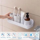 2-Pack Adhesive Shower Caddy – No-Drill Plastic Wall Shelves for Shower & Bath Storage