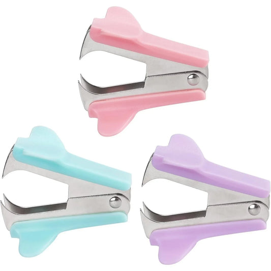 3-Pack Staple Removers – Staple Puller Tools for School, Office & Home (Pink, Blue, Purple)