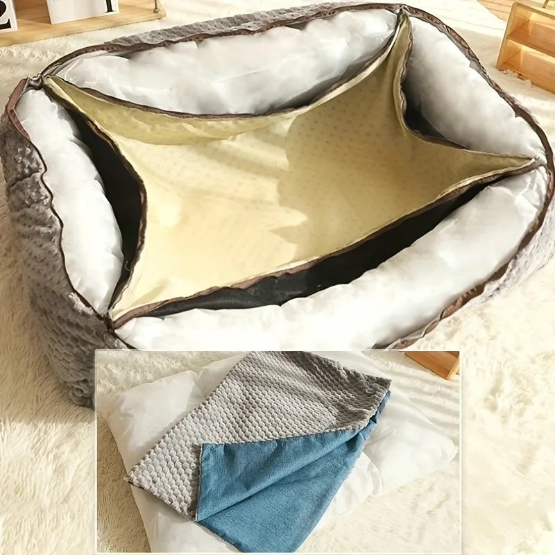Humanized XXL Dog Sofa Bed – 47" Double-Filled Cooling Pet Bed with Washable Cover & Non-Slip Bottom