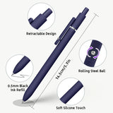 Gel Pens – 5-Pack 0.5mm Black Ink Retractable Pens with Silicone Grip & Metal Clip ✍️