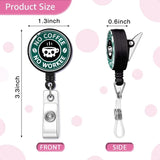 ☕ Funny “No Coffee No Workee” Badge Reel – Retractable Skeleton ID Card Holder with Alligator Clip for Nurses, Doctors & Staff