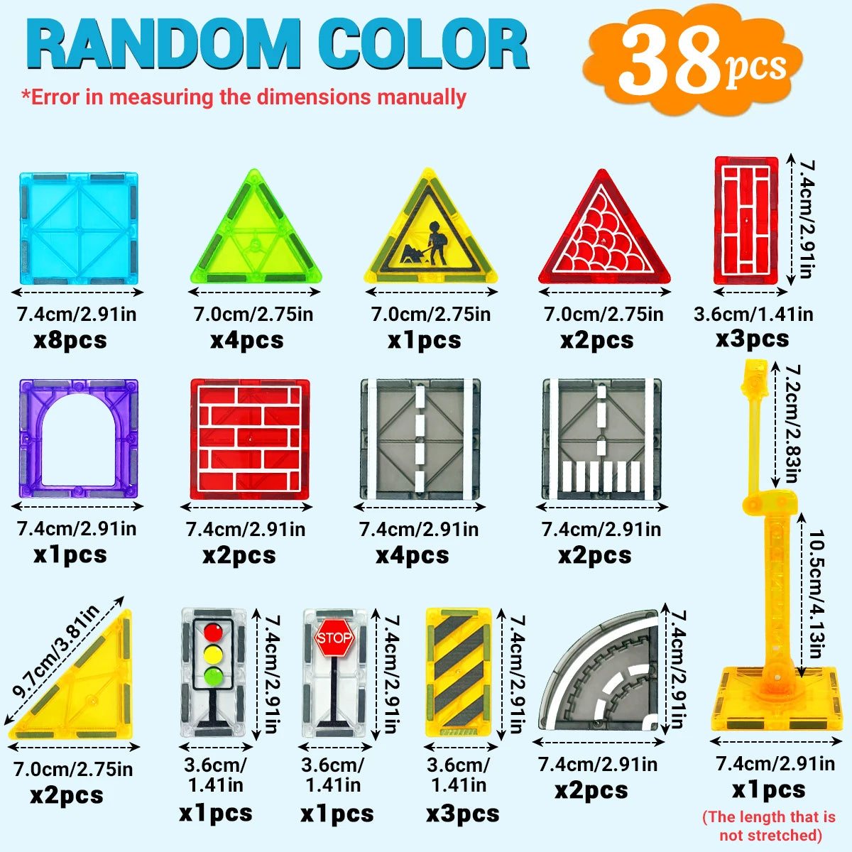Magnetic Road Set with Car Toys – Creative Magnet Building Blocks Construction Kit for Toddlers, Educational STEM Gift for Boys & Girls