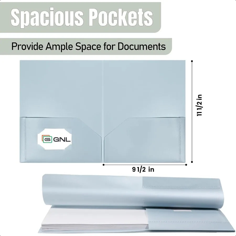Heavy-Duty Plastic Folders – 5-Pack Muted Pastel 2-Pocket File Folders, Letter Size (8.5" x 11") 🌸