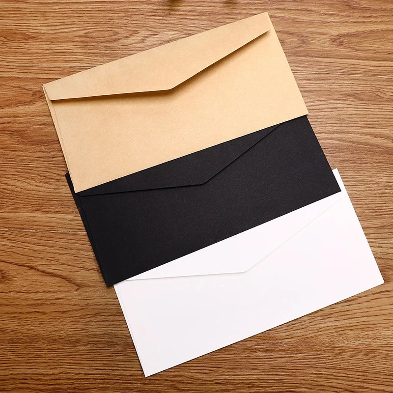 1/6/12 Pack Mini Paper Window Envelopes – White, Black & Kraft Blank Envelopes for Wedding Invitations & Gifts