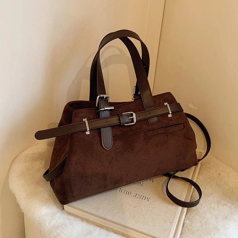 Women’s retro PU tote bag – large-capacity top-handle satchel handbag, fashion shoulder work purse for travel, shopping & office use