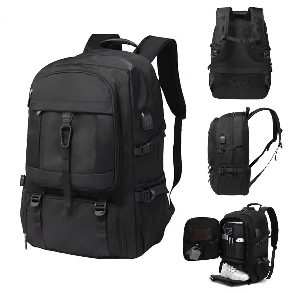 50–80L Men’s Waterproof Travel Laptop Backpack – Large-Capacity USB Charging Business & School Bag | Outdoor Sports Daypack