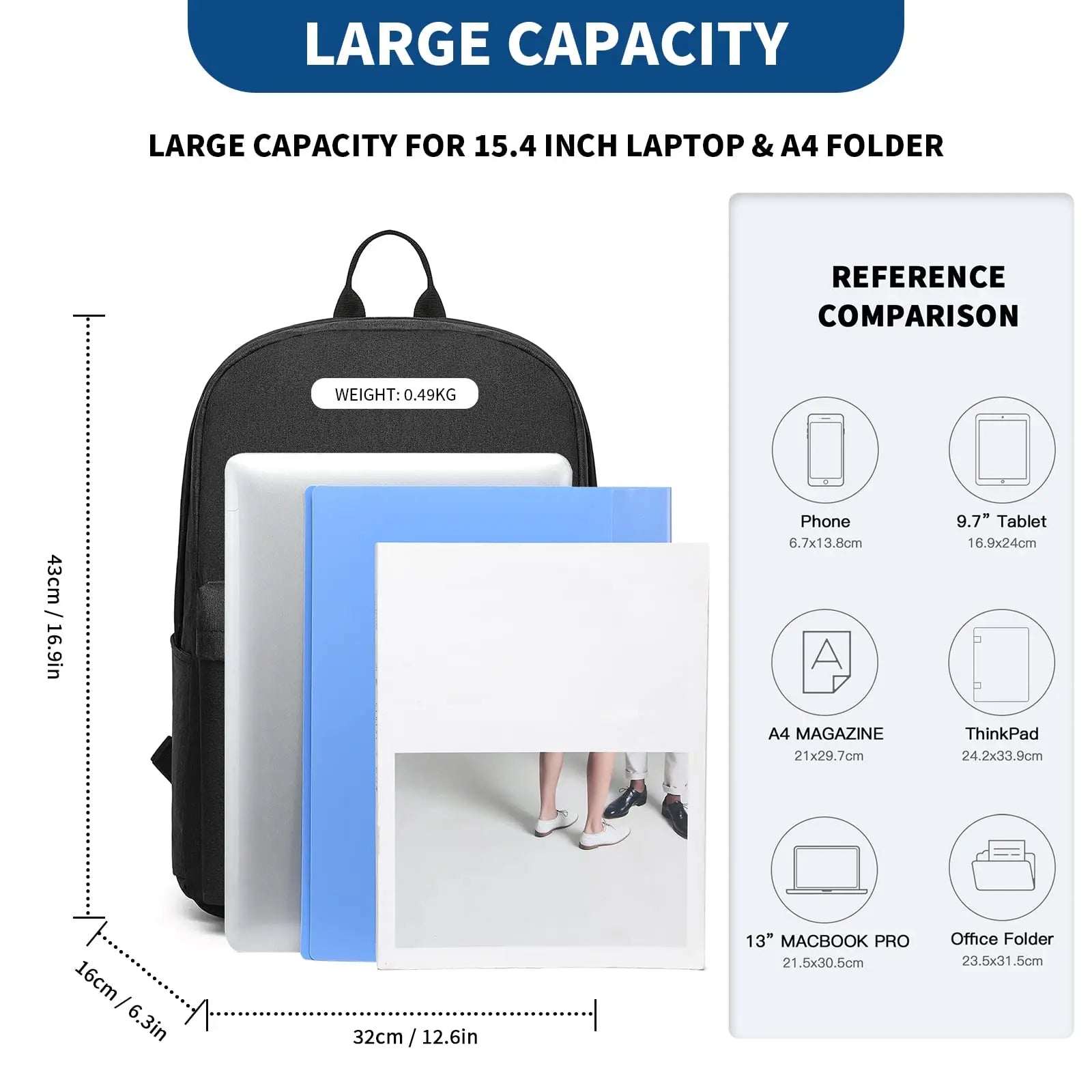 KONO Lightweight School Backpack – Casual Daypack for Girls & Boys | Travel-Friendly Bookbag for Men & Women