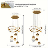 Modern LED Restaurant Lamp – 3-Color Dimmable Dining Room Chandelier for Home, Bar & Store