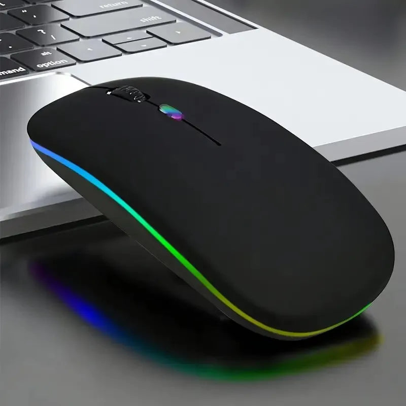Rechargeable Wireless RGB Mouse – Ergonomic Silent Click USB Mouse with Backlit Design for Laptop & Computer