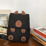 Kawaii Capybara Backpack for Women – Adjustable Strap School & Travel Bookbag with Zipper Closure