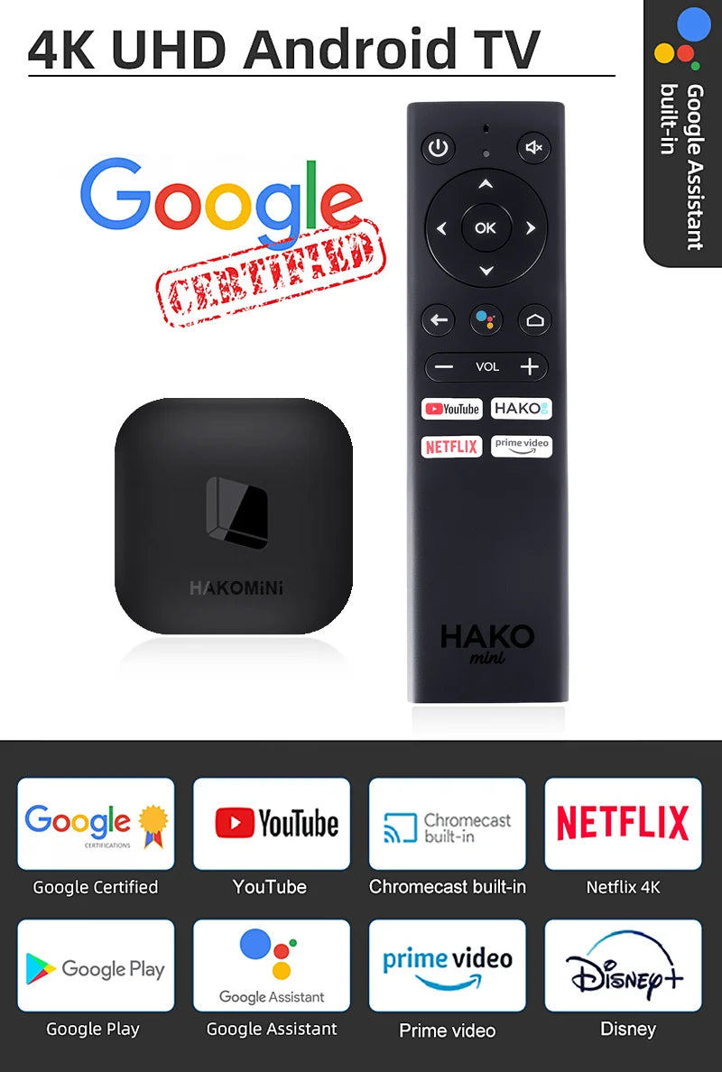 IoTwe Android 12.0 Smart TV Box – Quad-Core Google Certified Media Player with 4K HDR, Dolby Digital, WiFi 6 & Keyboard