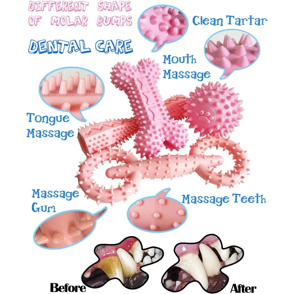 Puppy Teething Toys for Small Dogs (2–8 Months) – Soft Durable Chew Toys for Teeth Cleaning & Playtime