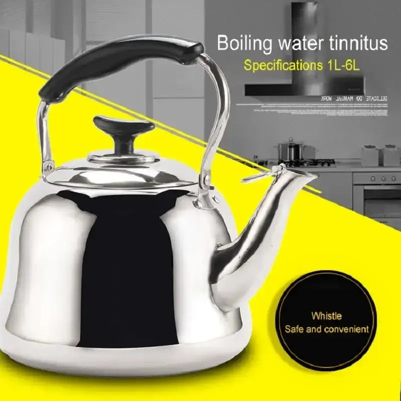 3 L Stainless Steel Whistle Kettle – Thick Food-Grade Tea Kettle for Induction, Gas, Camping