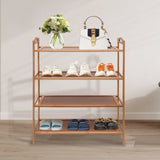 4-Tier Bamboo Open Shoe Storage Shelf – Wooden Shoe Rack Organizer for Entryway & Closet