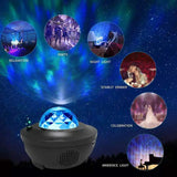 LED Starry Projector Night Light – Galaxy Star Lamp with Bluetooth Music Player, USB Powered Romantic Ocean Projector for Kids & Gifts