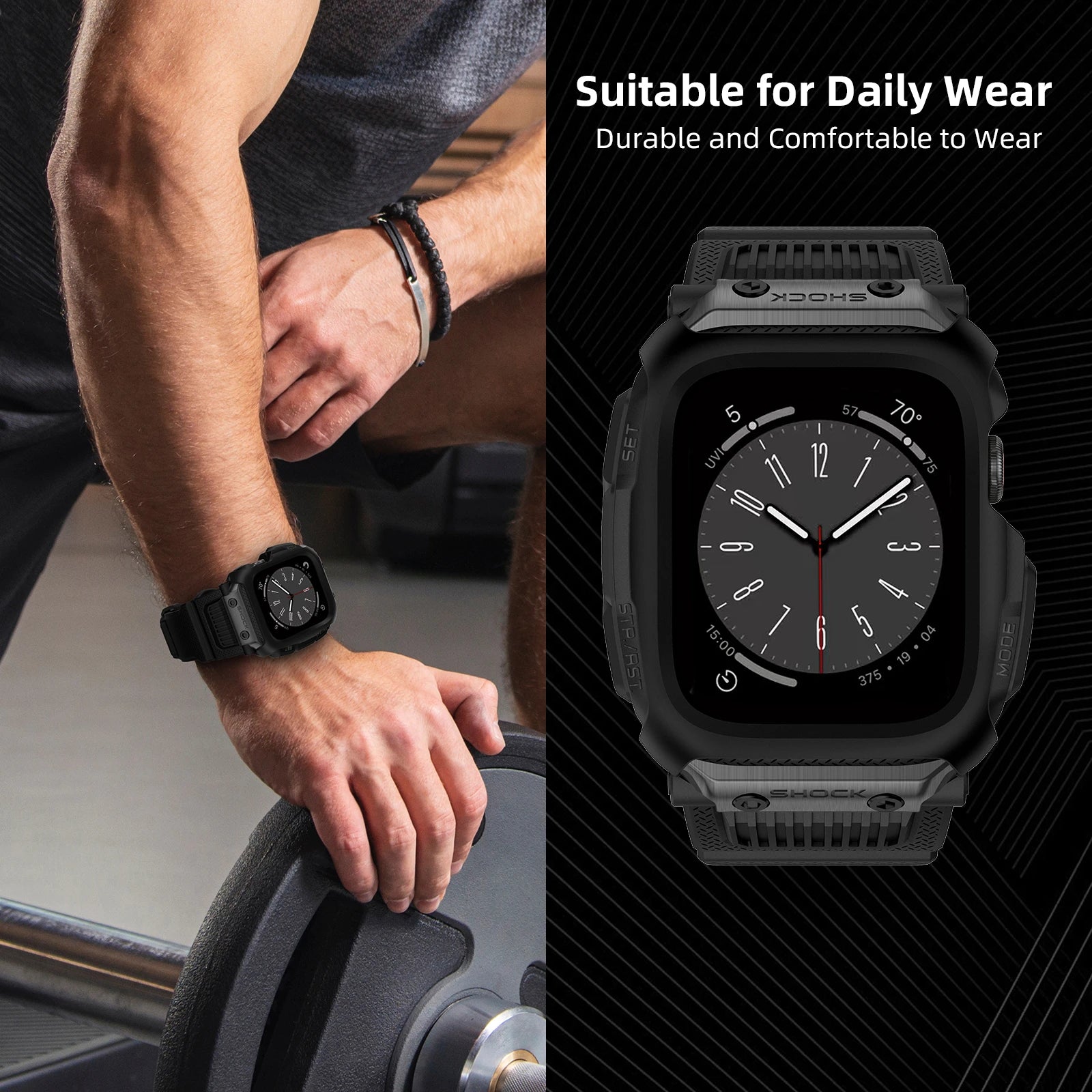 Camouflage Sport Case & Waterproof Strap for Apple Watch (42–45 mm)