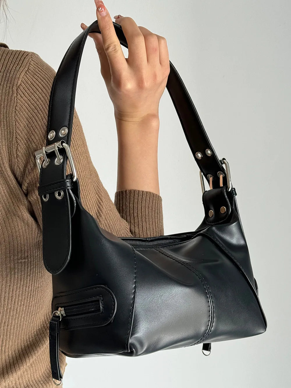 Women’s Retro Y2K Underarm Bag – 2025 Cool Girl Shoulder Handbag for Street Photography & Casual Fashion