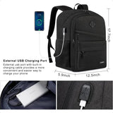 15.6" Water-Resistant School Laptop Backpack – USB Charging Bookbag for Teen Boys & College Students | Durable Study Daypack