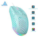 SM900 Wired Gaming Mouse – 12,800 DPI Honeycomb Lightweight Mouse with 7 Buttons & Macro Software for PC/Laptop