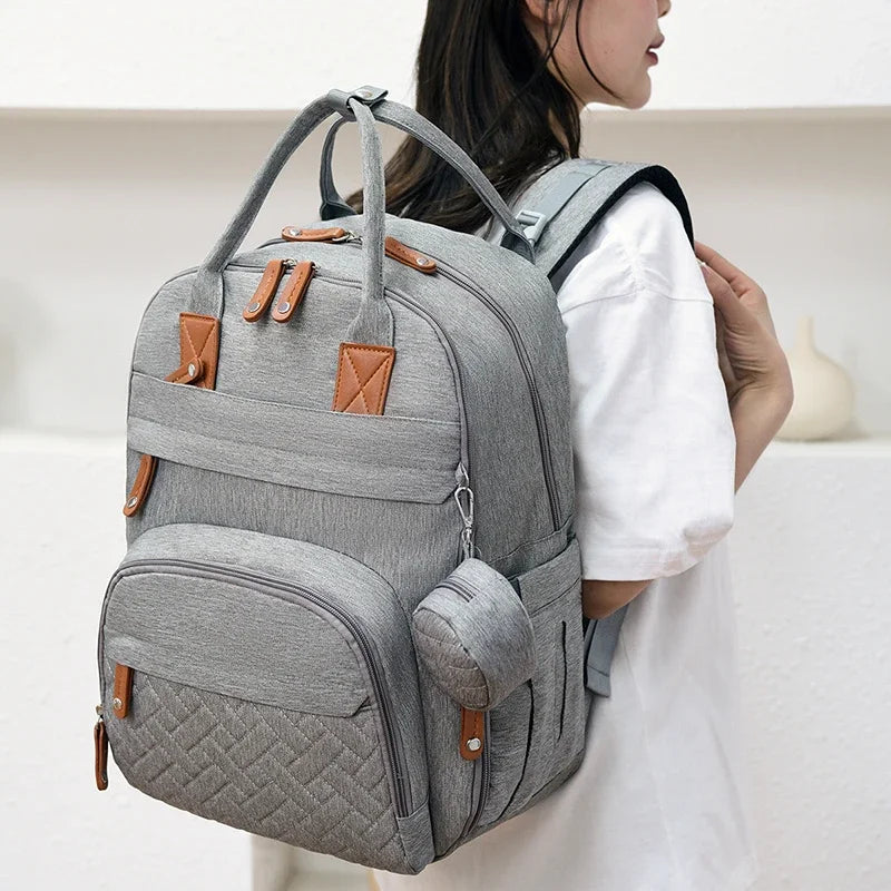 Diaper Bag Backpack – Large Waterproof Baby Travel Tote with Changing Station, Pad & Stroller Straps | Multifunction Bag for Moms & Dads