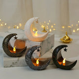 Ramadan Star & Moon LED Candlestick Lamp – Islamic Home Décor for Eid, Allah’s Blessing & Mubarak Nights