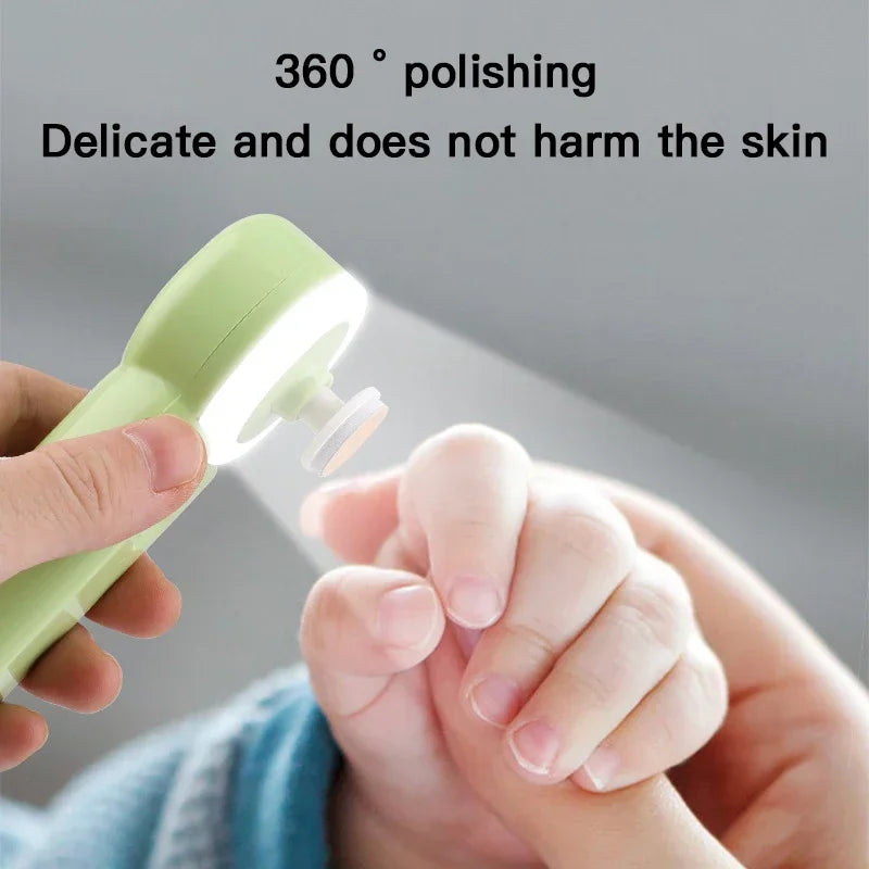“Luminous Rechargeable Baby Nail Clipper – Electric Newborn Nail Grinder & Safety Nail Care Set”