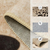 Leopard Print Area Rug 8x10 – Washable Ultra-Thin Non-Slip Modern Rug for Living Room & Bedroom