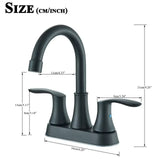Matte Black 4-Inch Center-Set 3-Hole Bathroom Sink Faucet – 2-Handle Hot & Cold Mixer